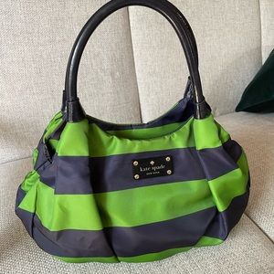 Kate Spade Stevie Green & Blue Stripe Bag